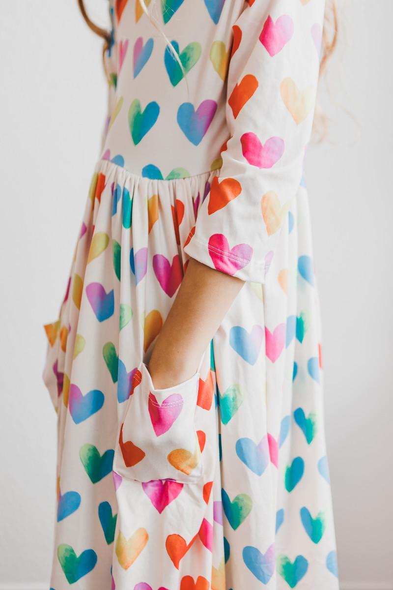 Mila & Rose ® Lotta Love 3/4 Sleeve Pocket Twirl Dress — main product shot