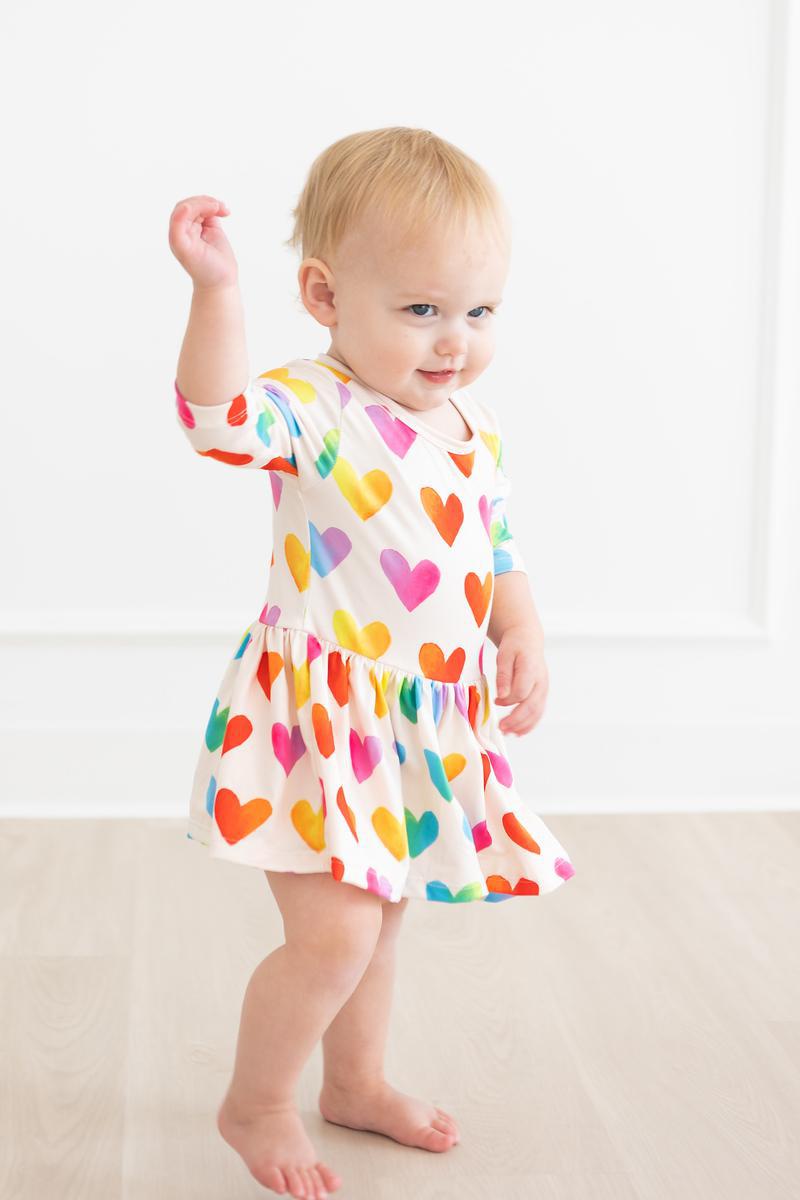 Mila & Rose ® Lotta Love 3/4 Sleeve Twirl Bodysuit — alternative angle