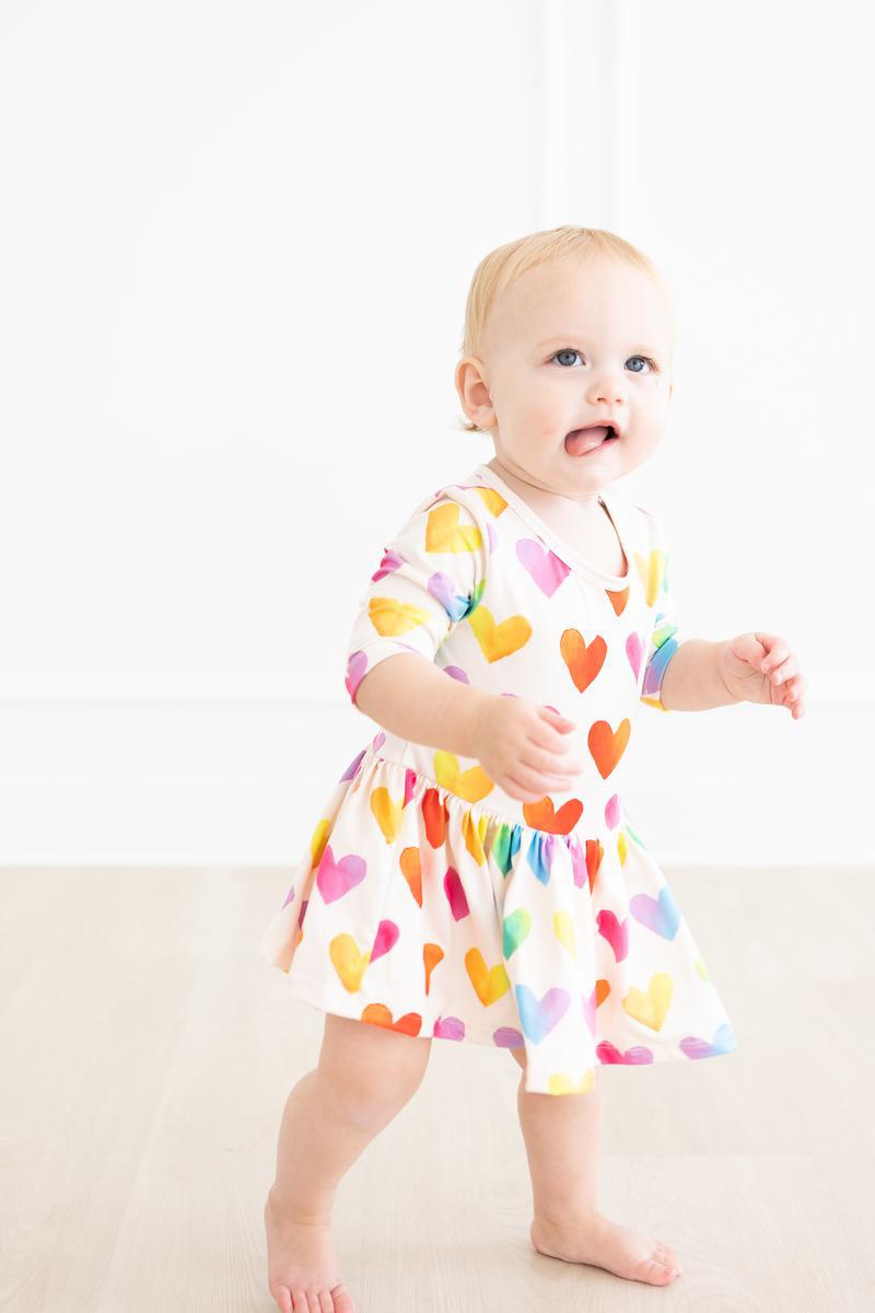 Mila & Rose ® Lotta Love 3/4 Sleeve Twirl Bodysuit — in-use photo