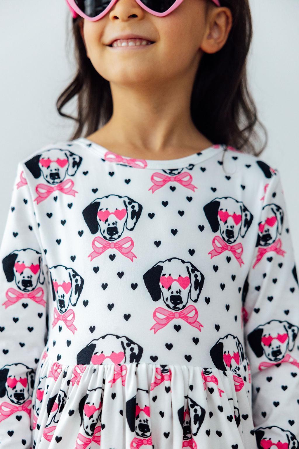 Mila & Rose ® Love You Spots L/S Pocket Twirl Dress — lifestyle context