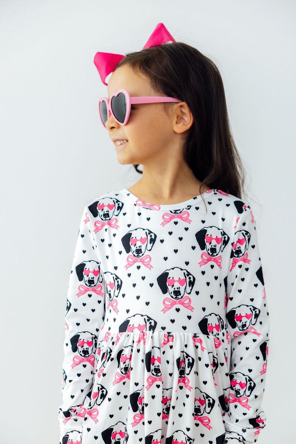 Mila & Rose ® Love You Spots L/S Pocket Twirl Dress — side view