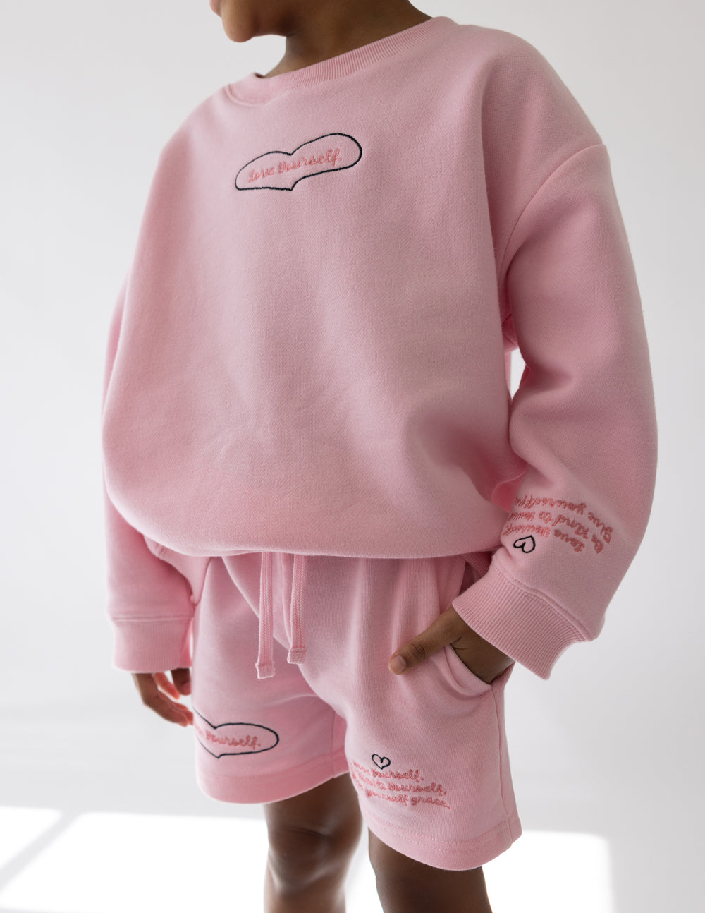 Elevated Faith Love Yourself Kids Short — main product shot
