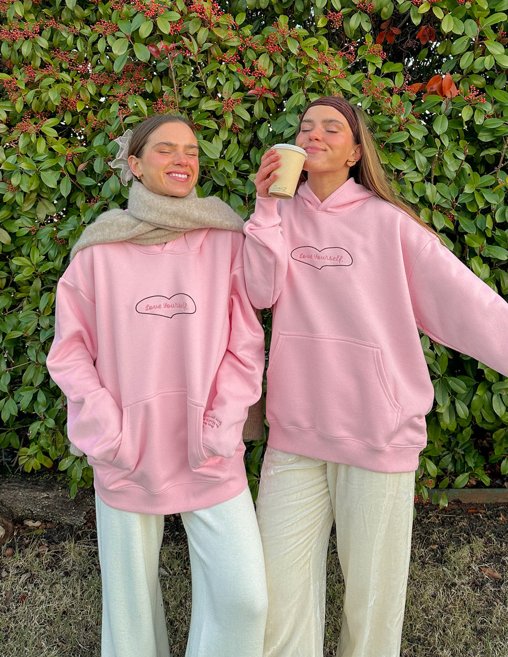 Elevated Faith Love Yourself Unisex Hoodie — detail close-up