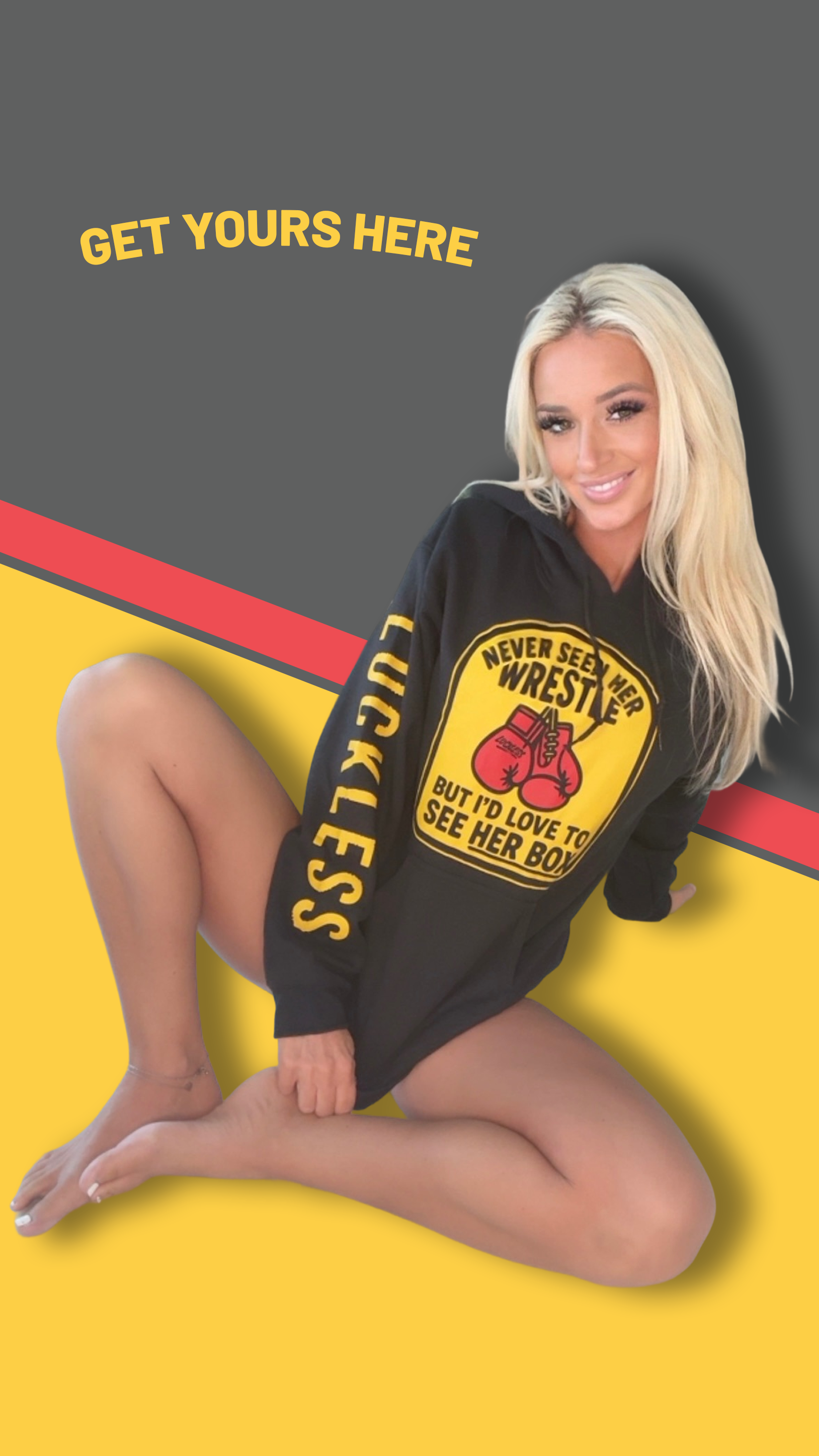 Luckless Outfitters Love to See Her Box Hoodie — detail close-up