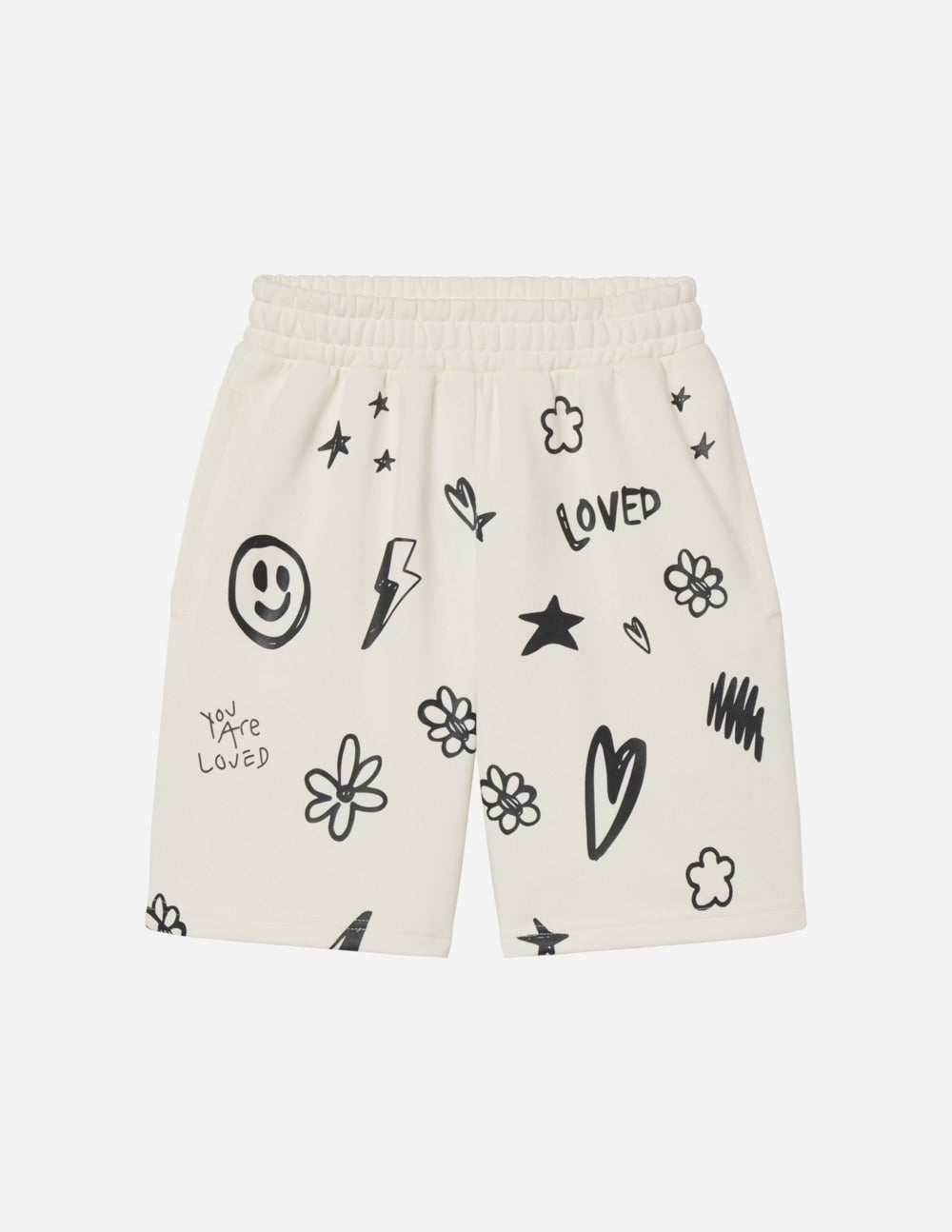 Elevated Faith Loved By God All-Over Cream Unisex Short — alternative angle