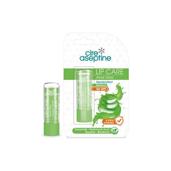 Cire Aseptine Aloe Vera Lip Care Stick with SPF 50 - Moisturizing, Natural Protection