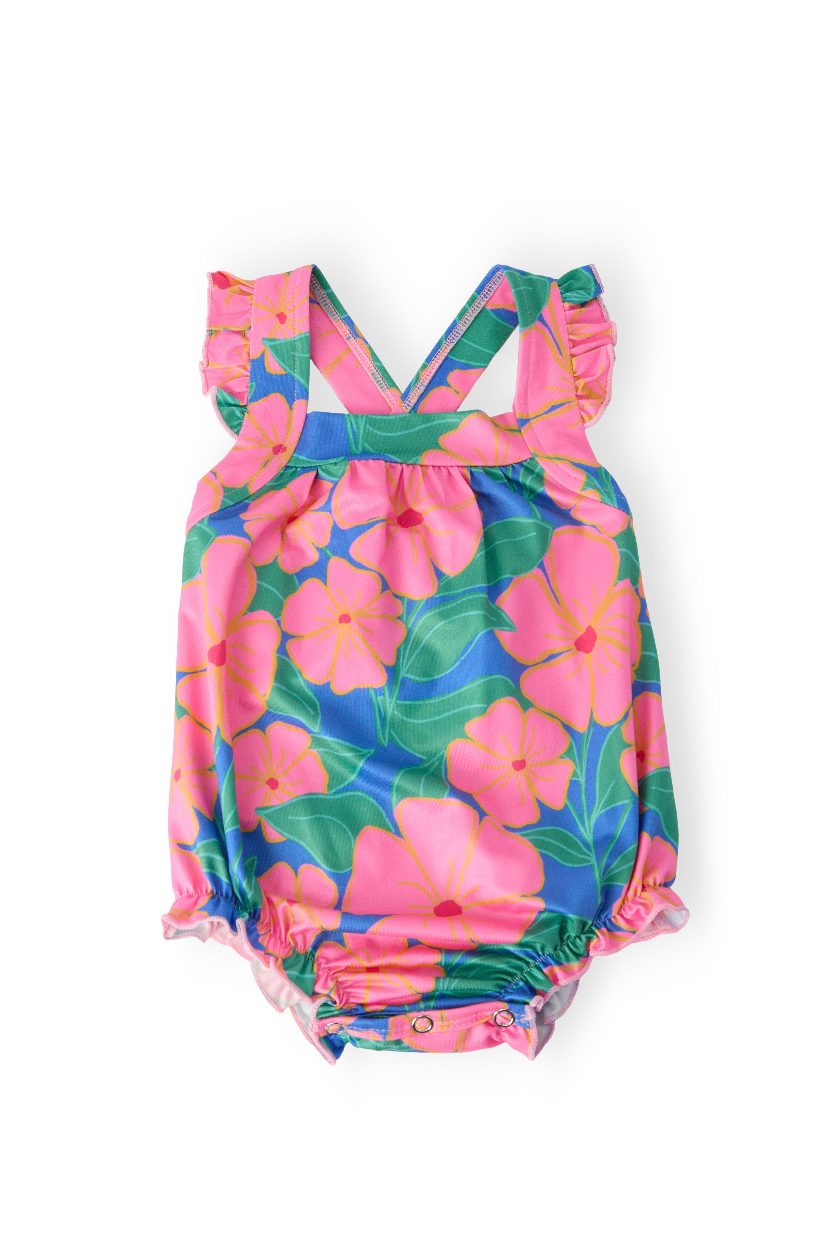 Luau Floral Cross Back Romper
