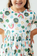 Mila & Rose ® Luck of the Irish 3/4 Sleeve Pocket Twirl Dress — main product shot