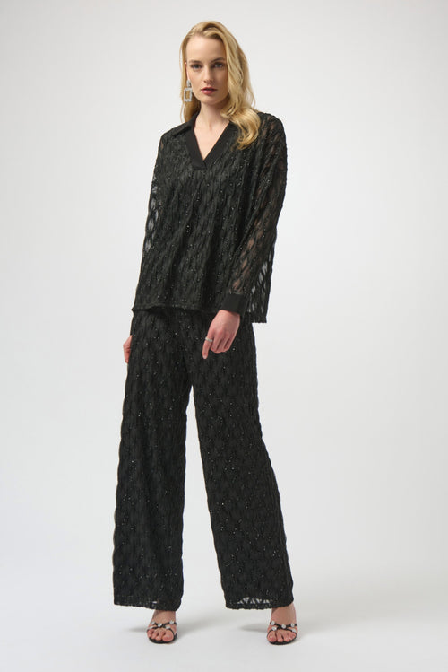 Lurex Cascade and Silky Knit Boxy Top - 254116 — view 2