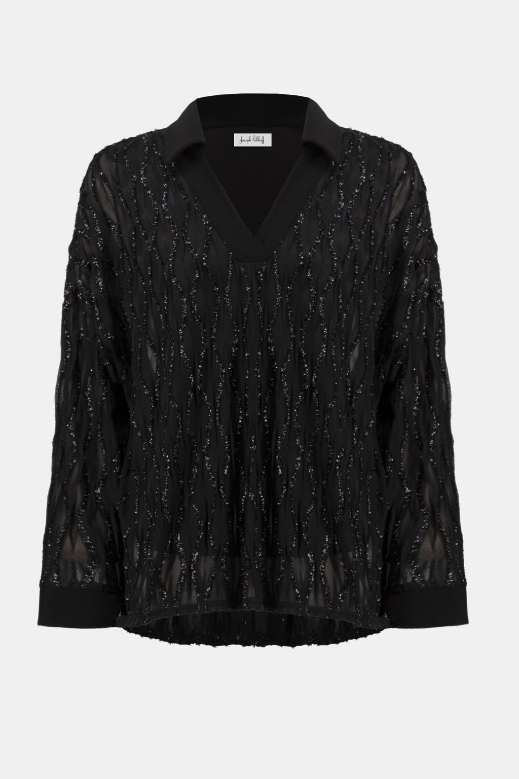 Lurex Cascade and Silky Knit Boxy Top - 254116 — view 5