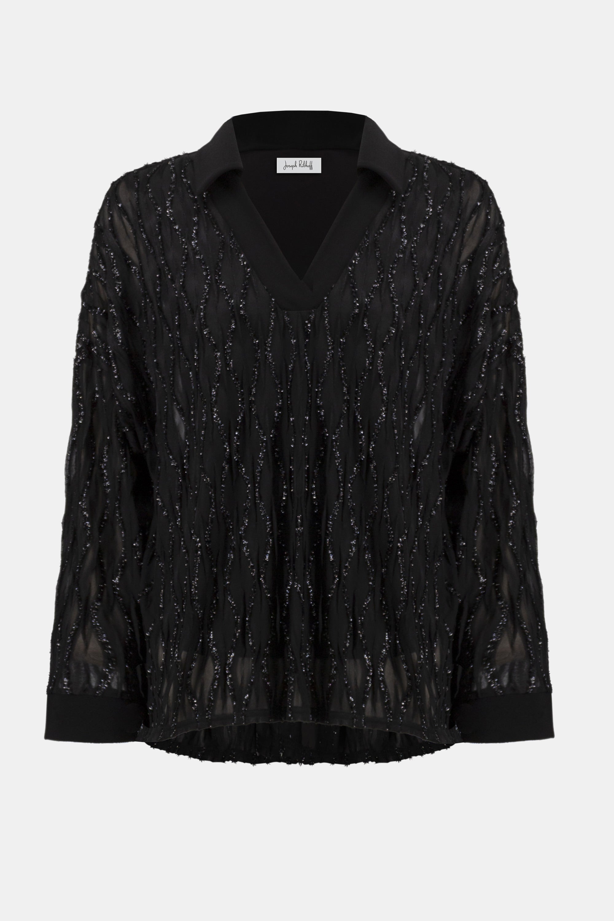 Lurex Cascade and Silky Knit Boxy Top - 254116 — view 5