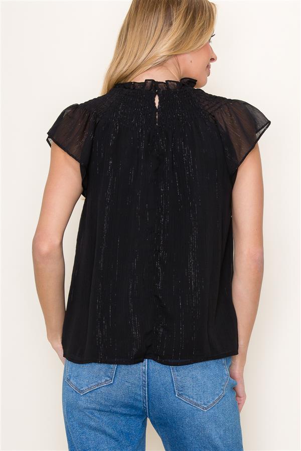 KADOU BOUTIQUE Ruffle Neck Lurex Striped Top — packaging