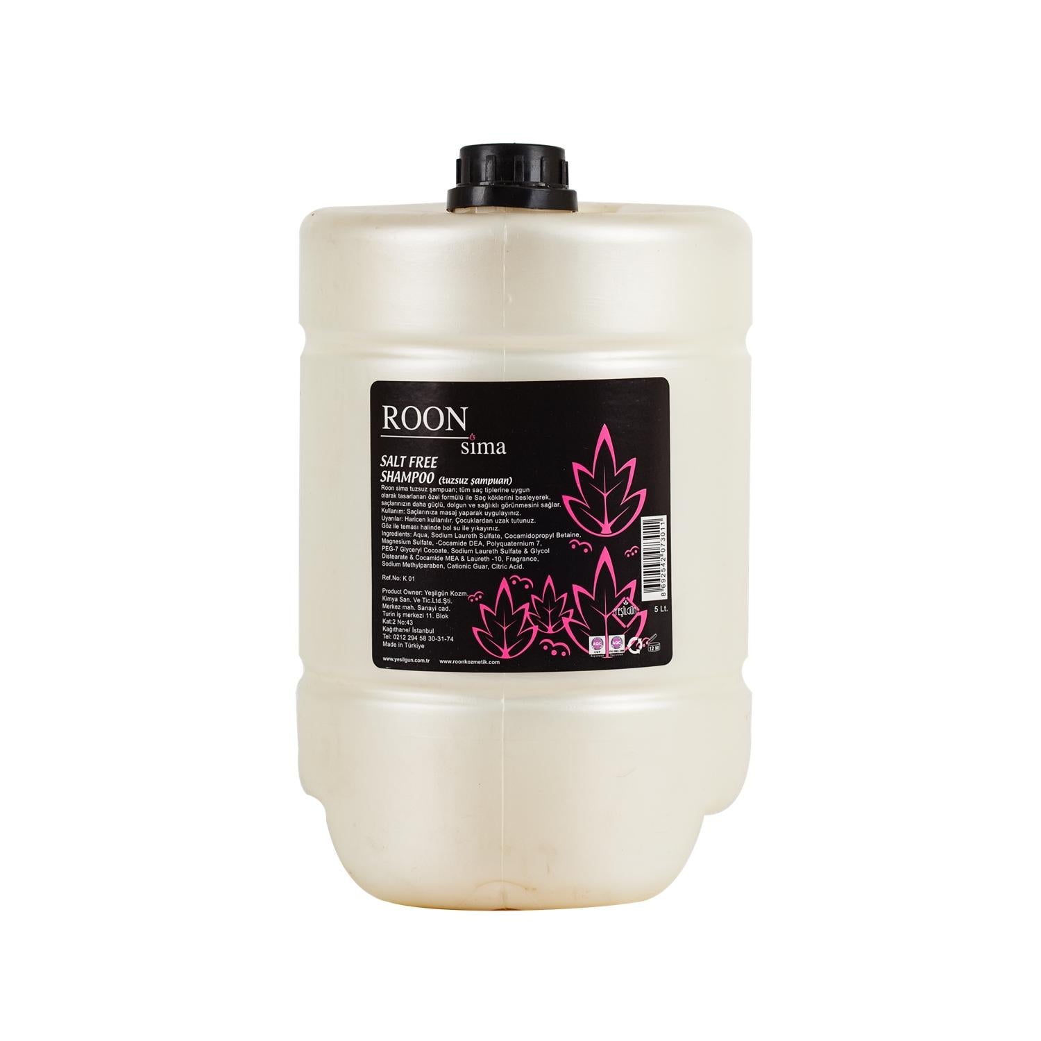 Roon Sima Salt-Free Shampoo 5000ml - Bulk, Gentle Hair Care for Professionals & Sensitive Scalps