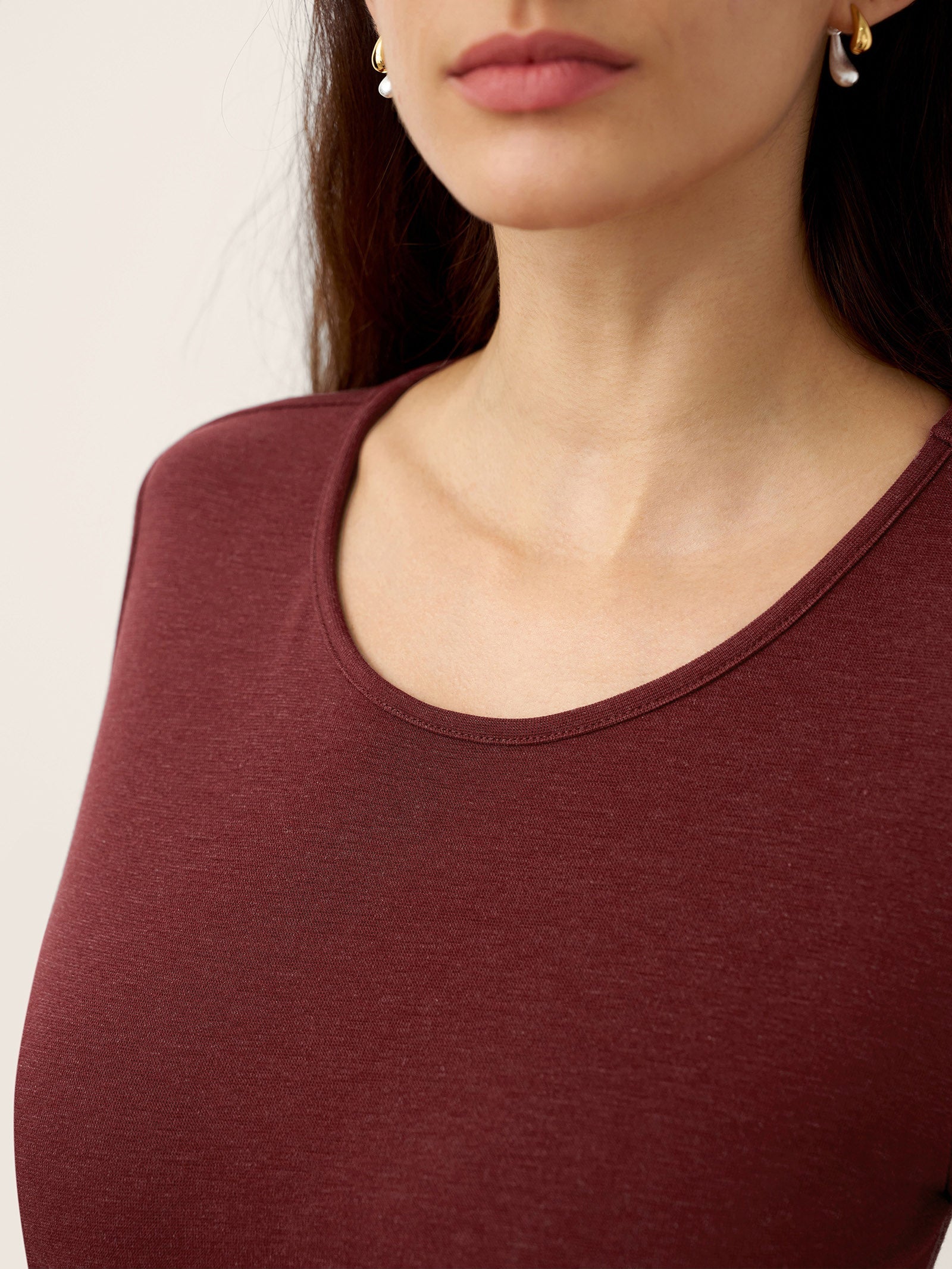 LINTICO LINTICO Wool Lyocell Side-Waist Ruched Maxi Dress ELSINORE — detail shot 8