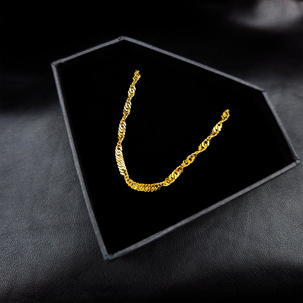 BodyCandy Stainless Steel Gold Tone PVD Twisted Luxe Chain Layering Necklace — main product shot