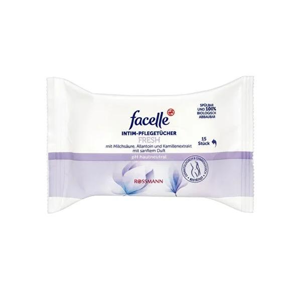 Facelle Gentle Feminine Hygiene Wipes: Lactic Acid & Chamomile - Dermatologically Tested, Biodegradable, Intimate Cleansing Wipes for Sensitive Skin