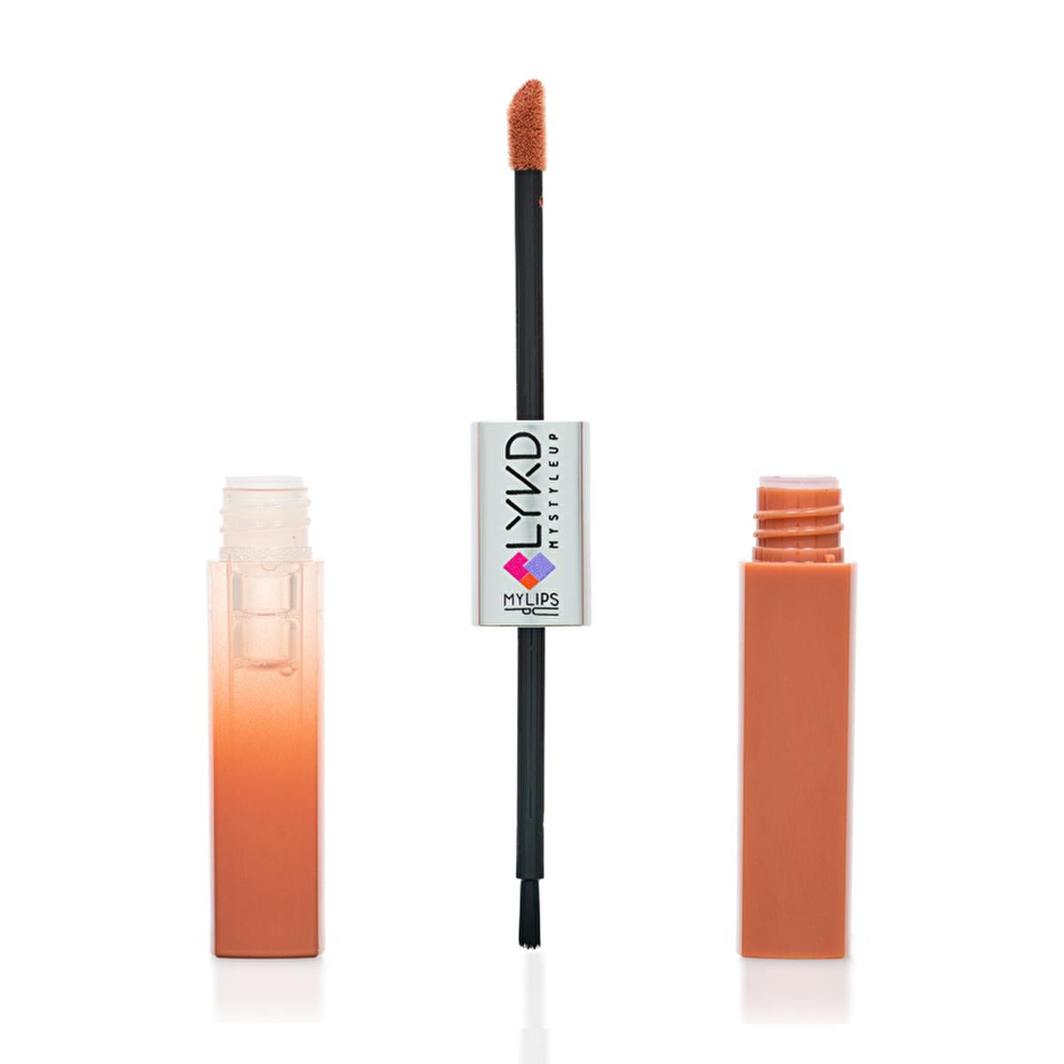 LYKD Double Sided Lipstick & Gloss 213 Peach Nude - Long Lasting, Non-Smudging, High Pigmentation Lip Color