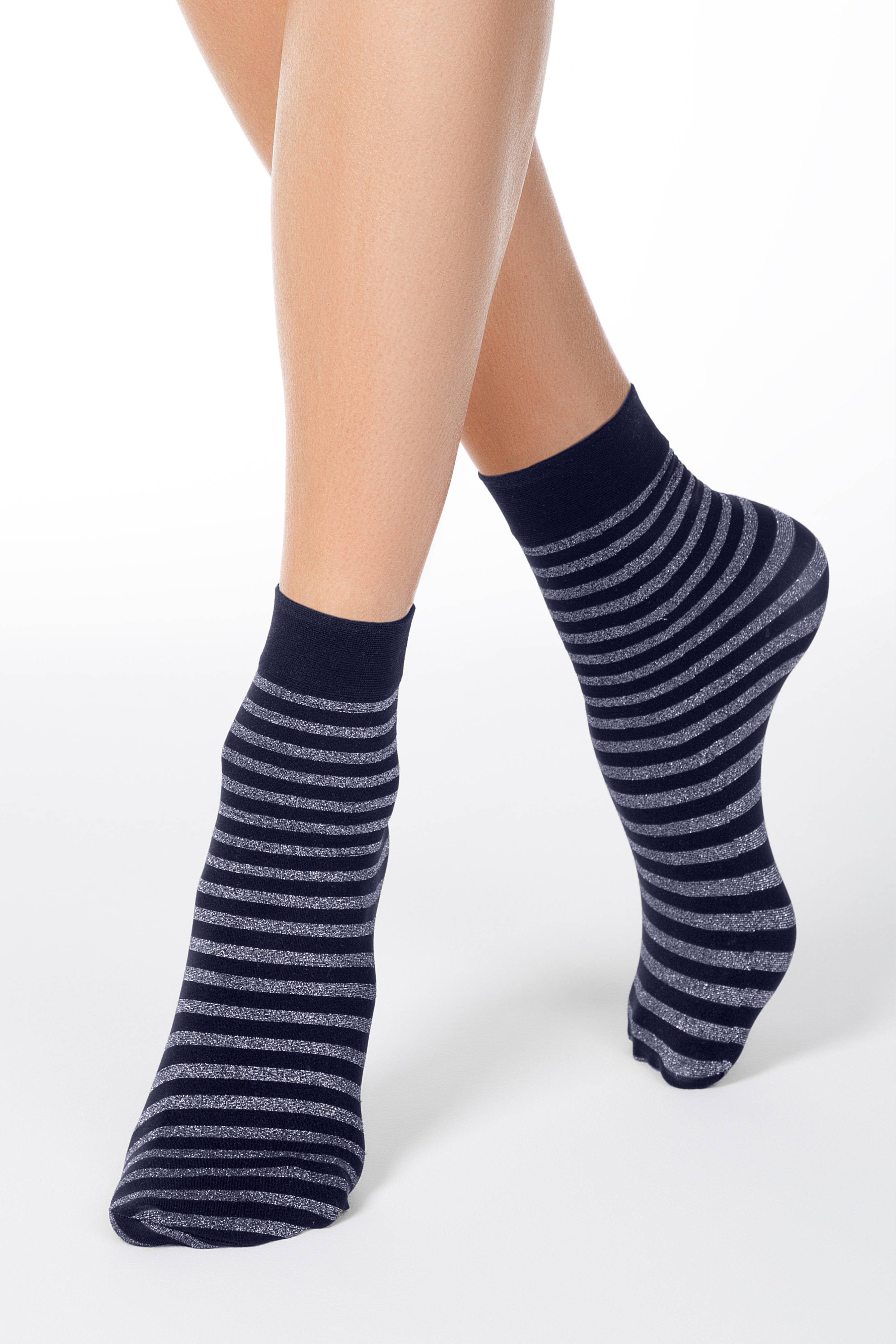 TheRanok.com Socks Conte Fantasy - Shimmering Stripe — in-use photo