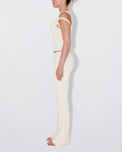 Sueded Stretch Twisted Top | Stone