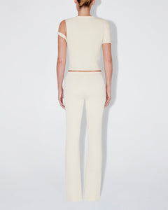 Sueded Stretch Twisted Top | Stone