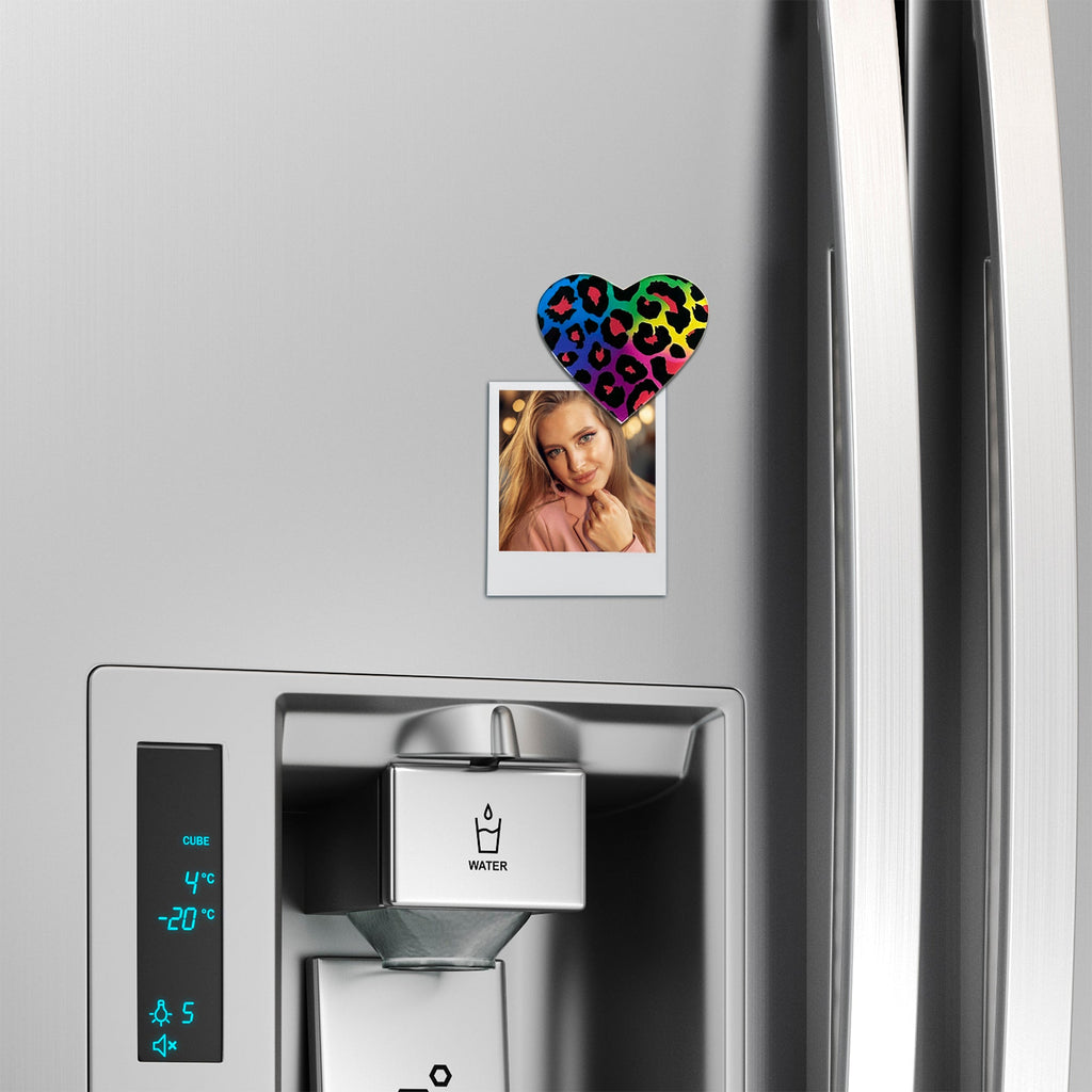 BodyCandy Acrylicious Rainbow Cheetah Print Heart Magnet by Onyx O — lifestyle context