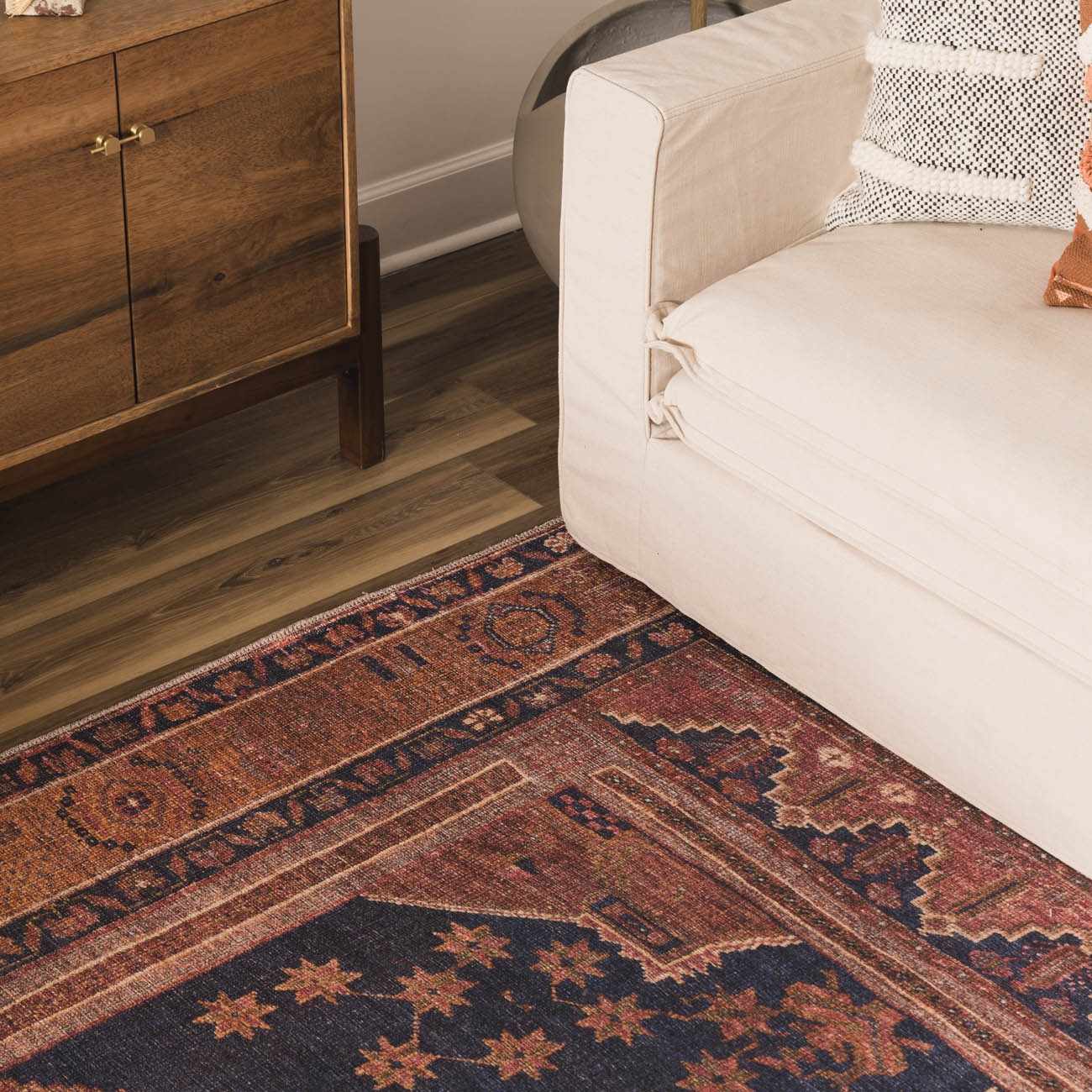 Malamote Vintage Flat Pile Washable Rug – Boutique Rugs, view 3