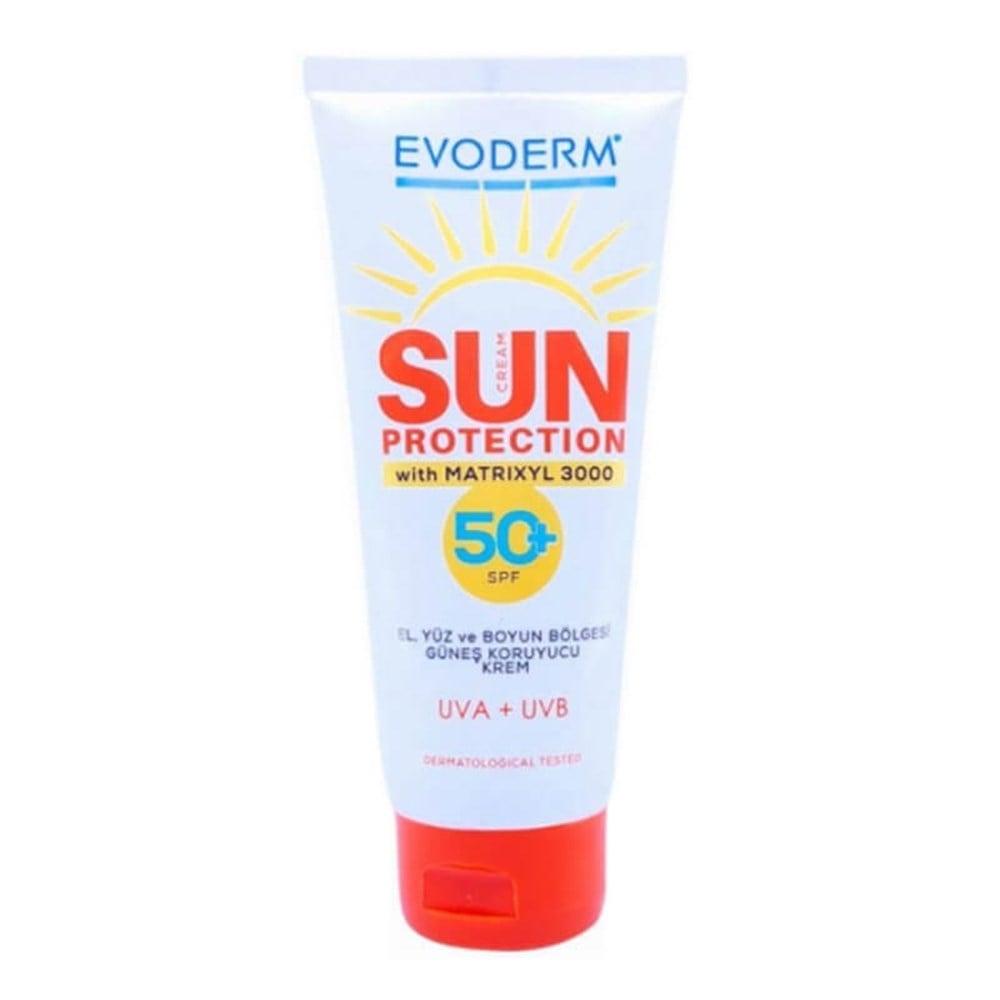 Evoderm Sunscreen Cream SPF 50+ - High Protection Facial Sun Cream for All Skin Types