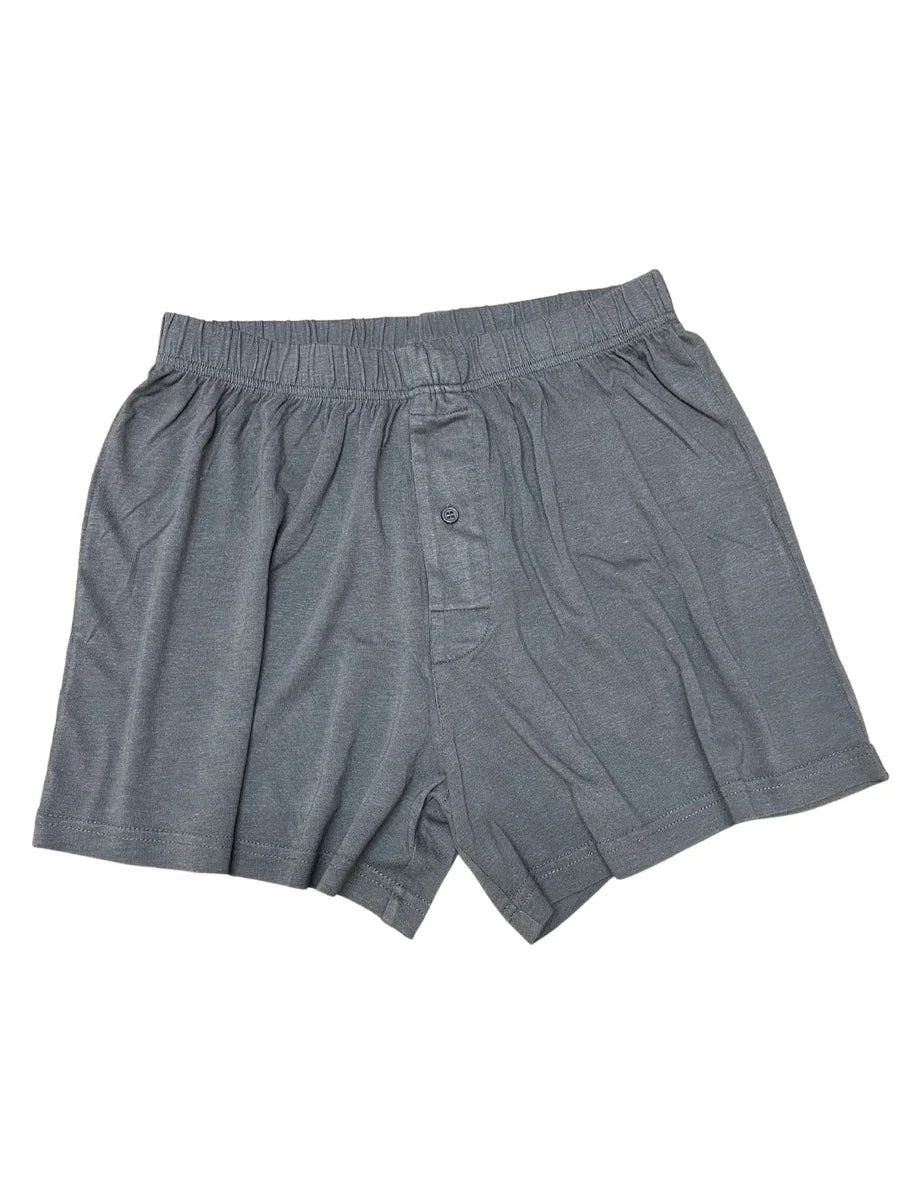 Spun Bamboo Men's Bamboo Underwear Set - Tank Top + Boxers in Charcoal Grey Color — detail close-up