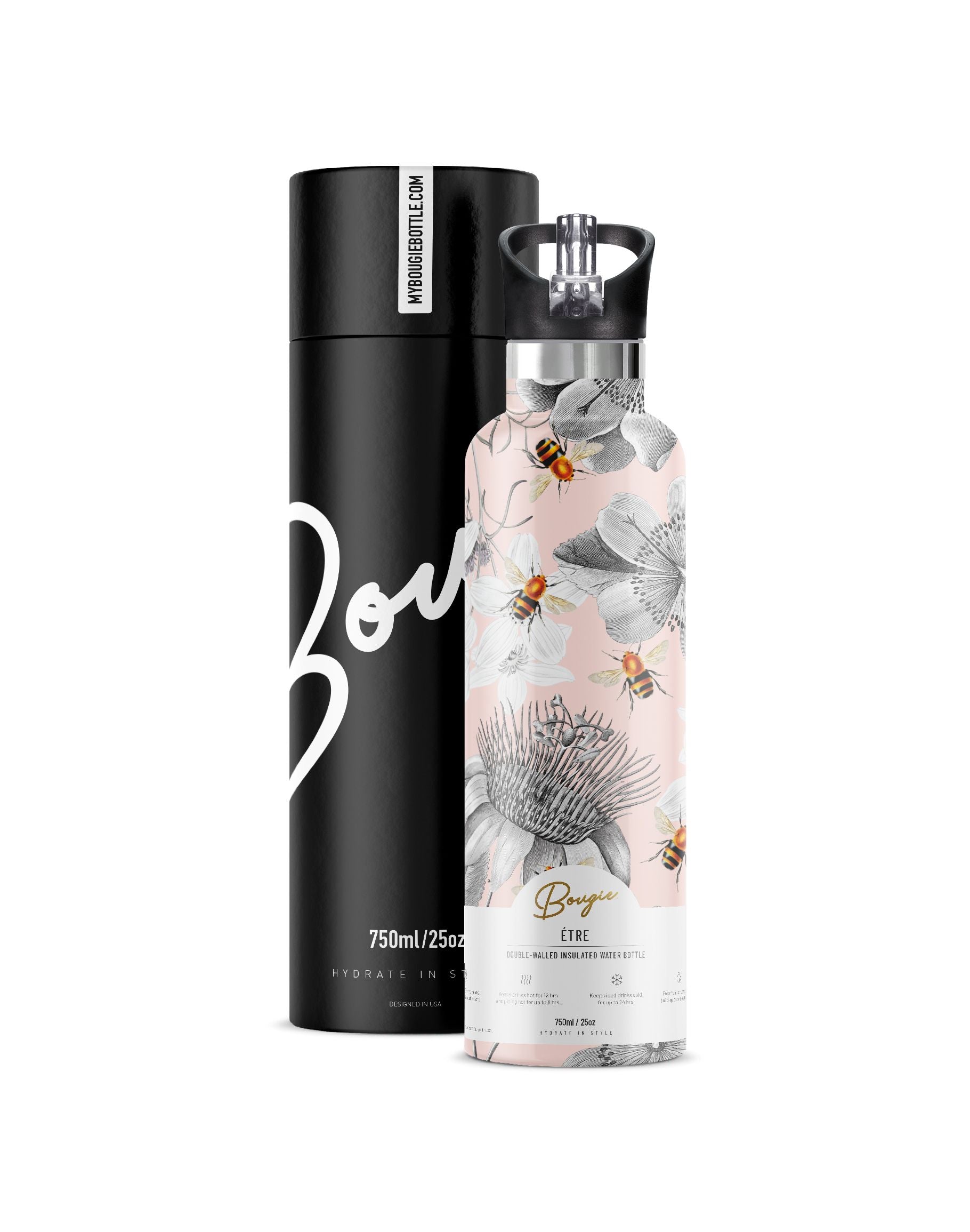 KADOU BOUTIQUE My Bougie Water Bottle - 25 oz. — back view