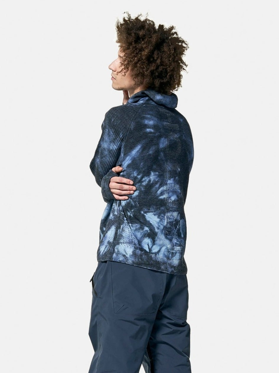 Holden Outerwear Balaclava Sweater - Navy Wave Dye — detail close-up