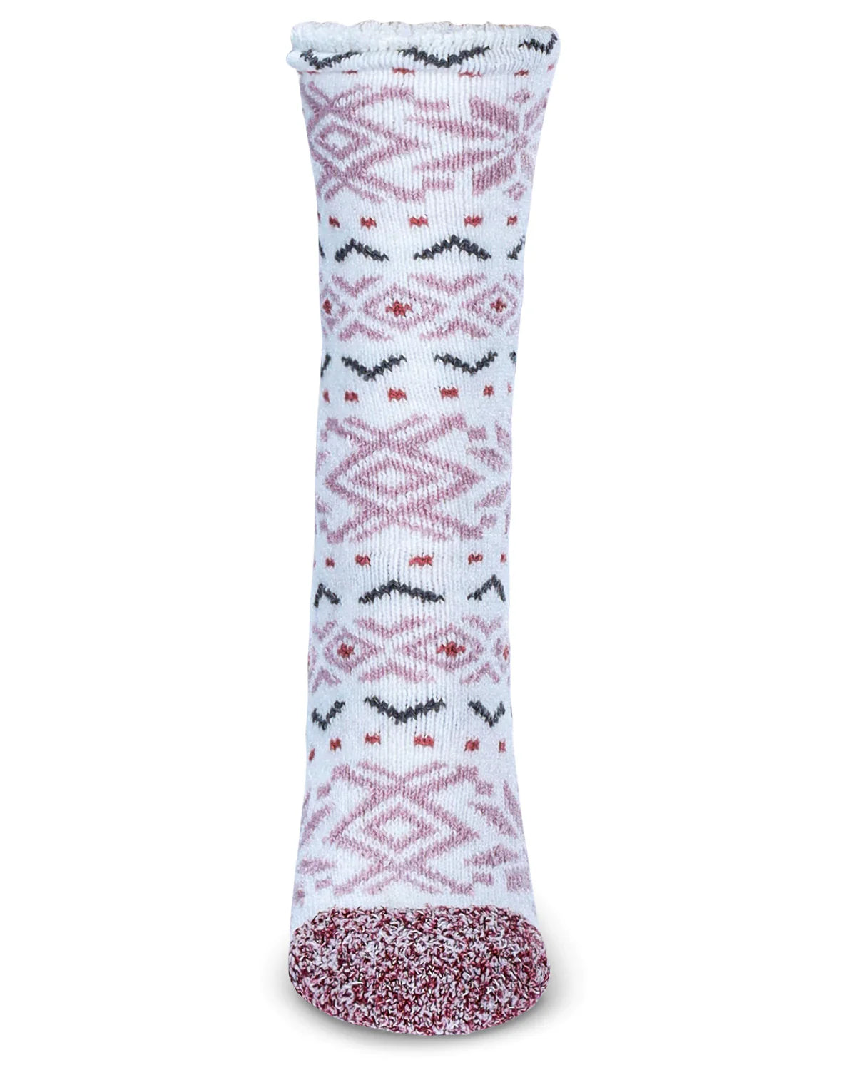 KADOU BOUTIQUE Women's Snowflake Buttersoft Plush Lined Crew Socks — detail close-up