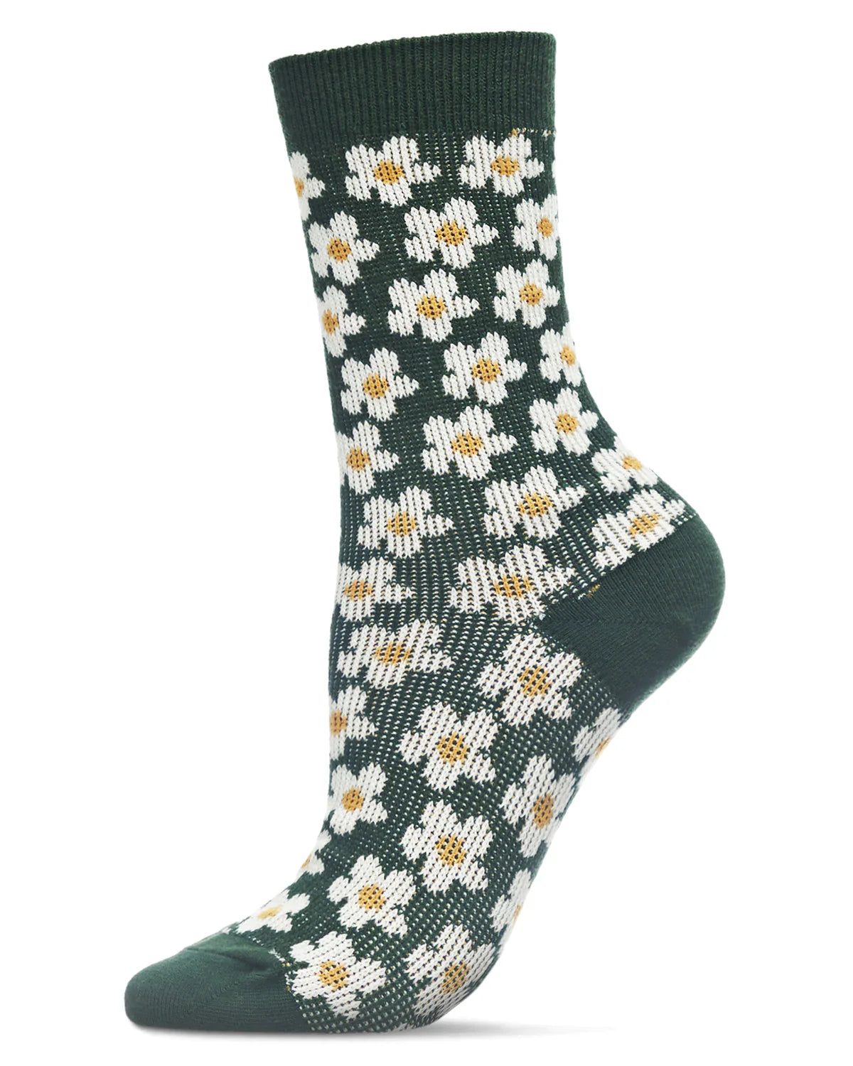 KADOU BOUTIQUE Women's Mod Vintage Style Sweet Daisy Crew Sock — main product shot