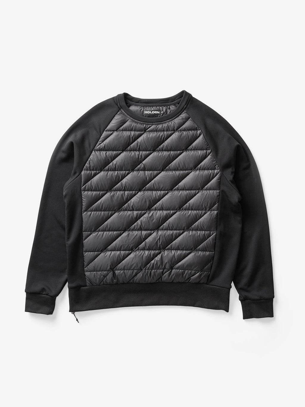 Holden Outerwear Down Crew Sweater - Black — side view