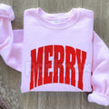Pasimax MERRY Christmas Holiday Sweatshirt | Elegant Festive Jumper | Classic Cozy High Neck Crewneck | Upscale Xmas Apparel 