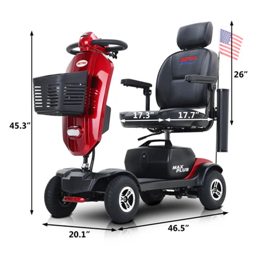 Metro Mobility Max Plus 24V/20AH Heavy Duty Electric Drive Mobility Scooter, 300LBS (SAK93164) – SAKSBY WHOLESALE, view 13