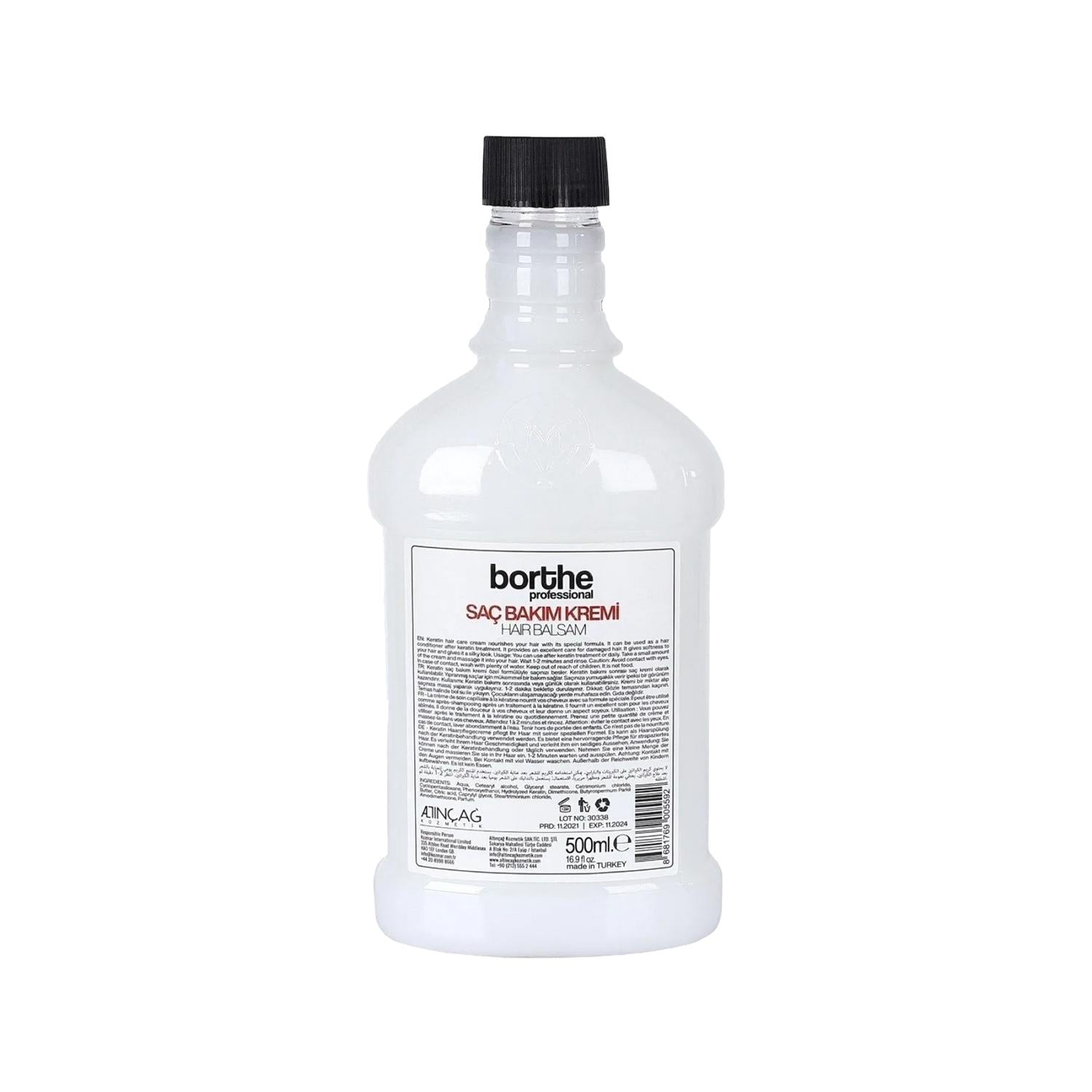 Borthe Professional Hair Cream 500ml - Moisturizing & Nourishing for Dry or Damaged Hair