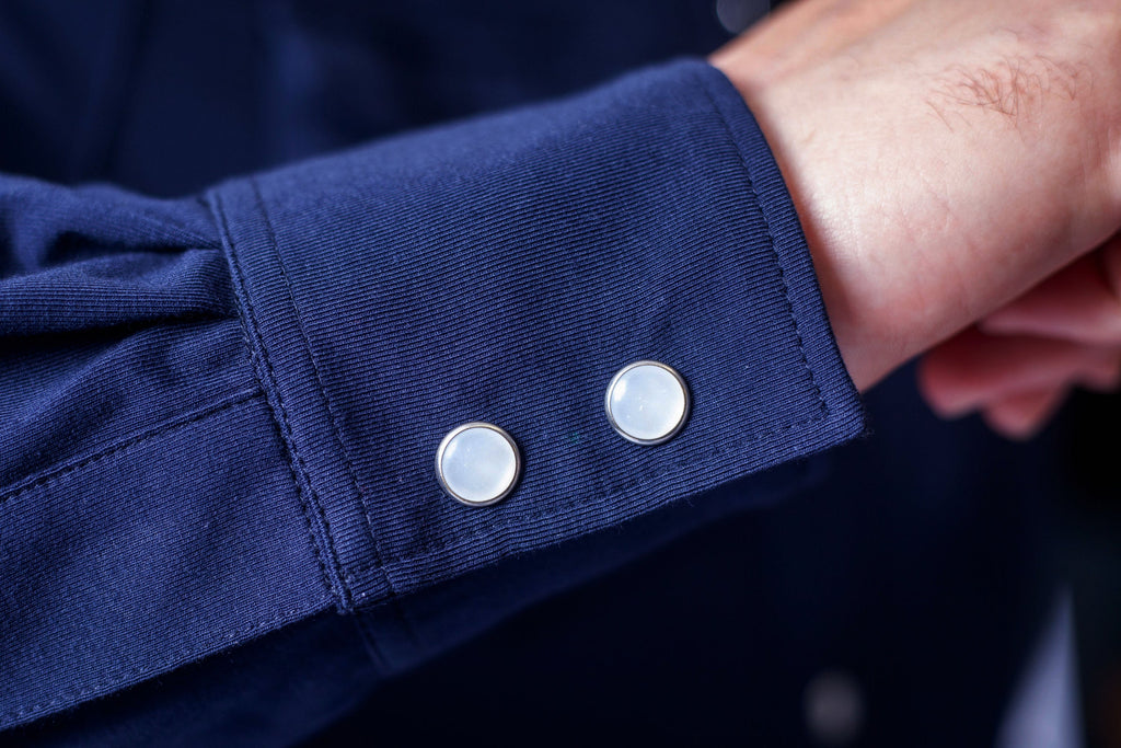 Buki Buki’s Cinqo Western Tech Shirt - Navy — detail close-up