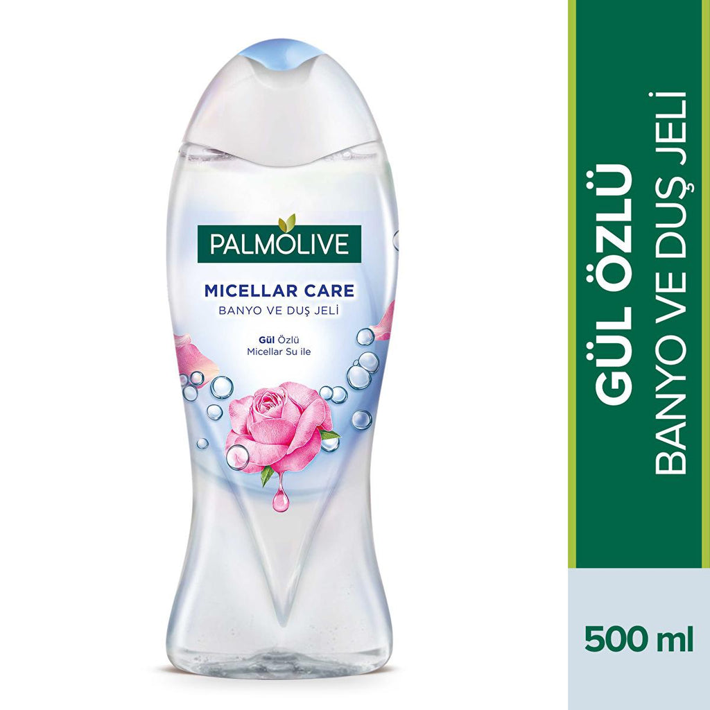 Palmolive Micellar Care Rose Extract Bath & Shower Gel - Gentle & Hydrating Skin Cleanser - 16.91 fl oz - Natural Ingredients, Dermatologically Tested