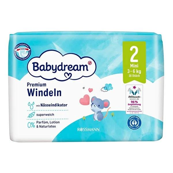 Babydream Baby Diapers, Size 2, 36 Count - Absorbent, Comfortable, Latex-Free Diapers for Newborns