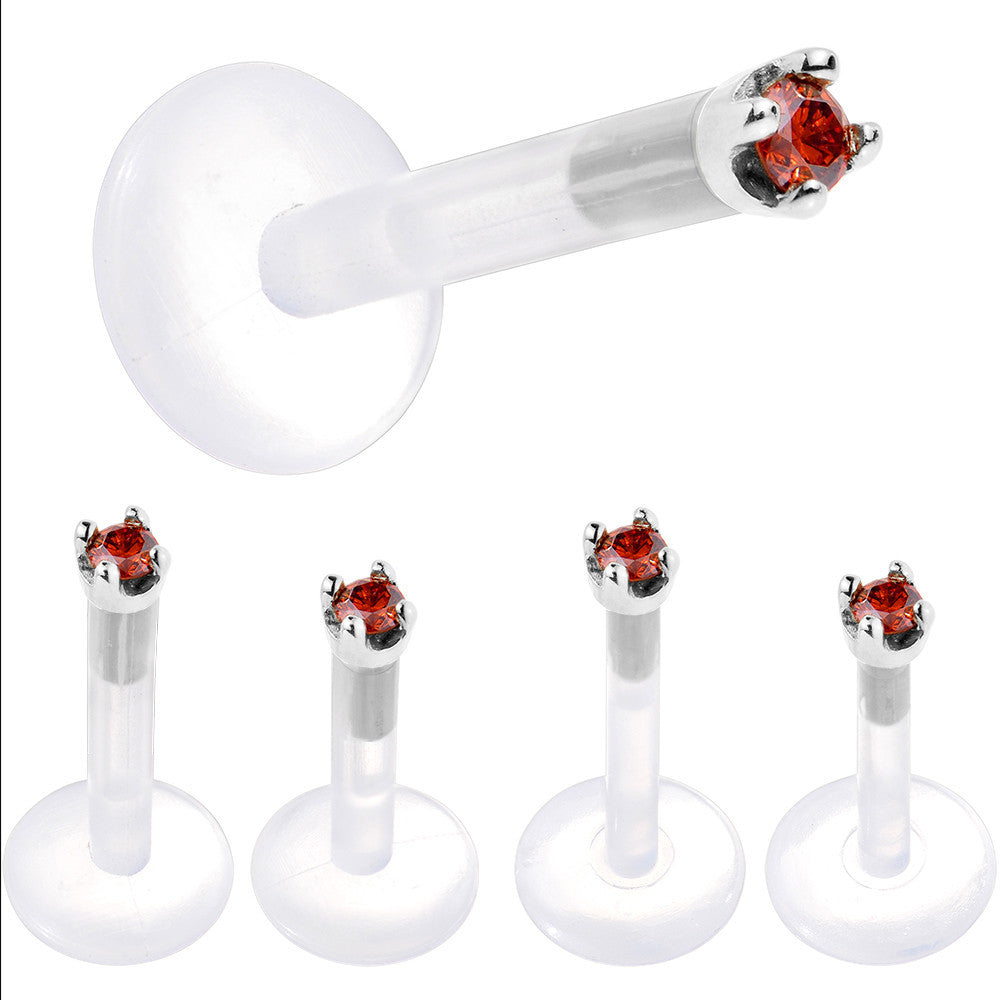 BodyCandy Solid 14K White Gold 1.5mm Genuine Red Diamond Bioplast Push in Monroe — alternative angle