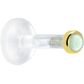 BodyCandy Solid 14K Yellow Gold 2mm Genuine Aventurine Quartz Bioplast Push in Monroe — main product shot