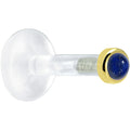 BodyCandy Solid 14K Yellow Gold 2mm Genuine Blue Lapis Lazuli Bioplast Push in Monroe — main product shot