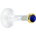 BodyCandy Solid 14K Yellow Gold 2mm Genuine Blue Sapphire Bioplast Push in Monroe — main product shot