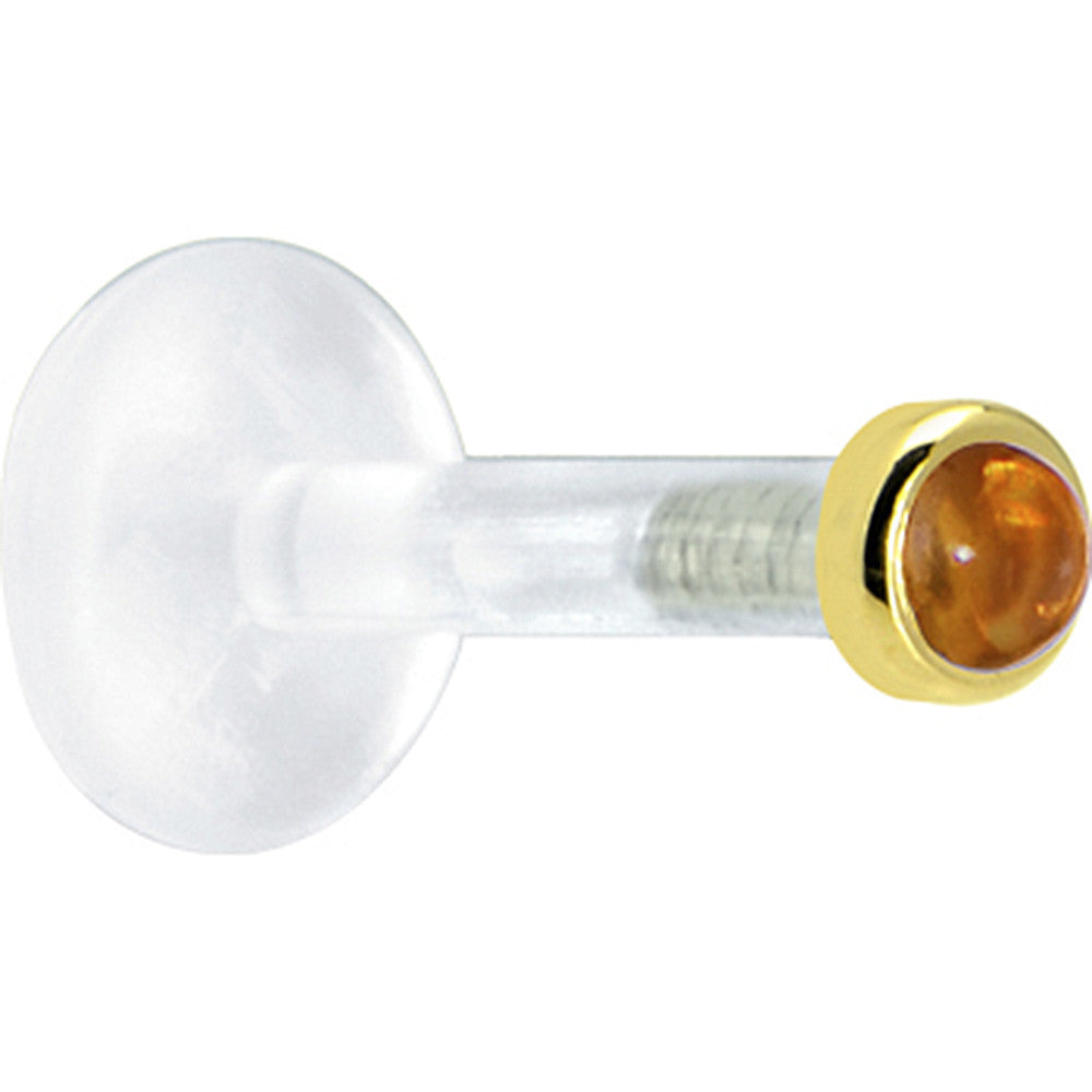 BodyCandy Solid 14K Yellow Gold 2mm Genuine Citrine Bioplast Push in Monroe — main product shot