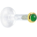 BodyCandy Solid 14K Yellow Gold 2mm Genuine Jade Bioplast Push in Monroe — main product shot