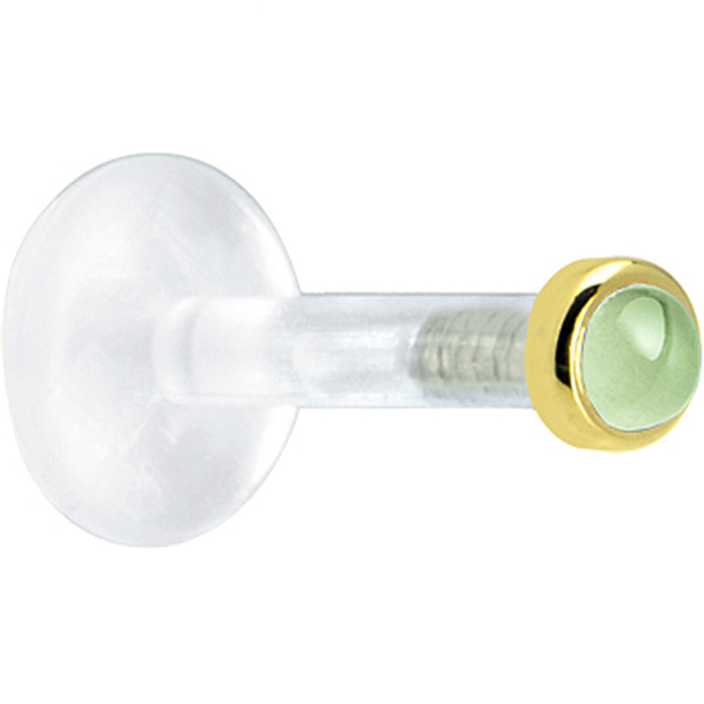 BodyCandy Solid 14K Yellow Gold 2mm Genuine Peridot Bioplast Push in Monroe — lifestyle context