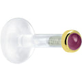BodyCandy Solid 14K Yellow Gold 2mm Genuine Rhodolite Garnet Bioplast Push in Monroe — main product shot