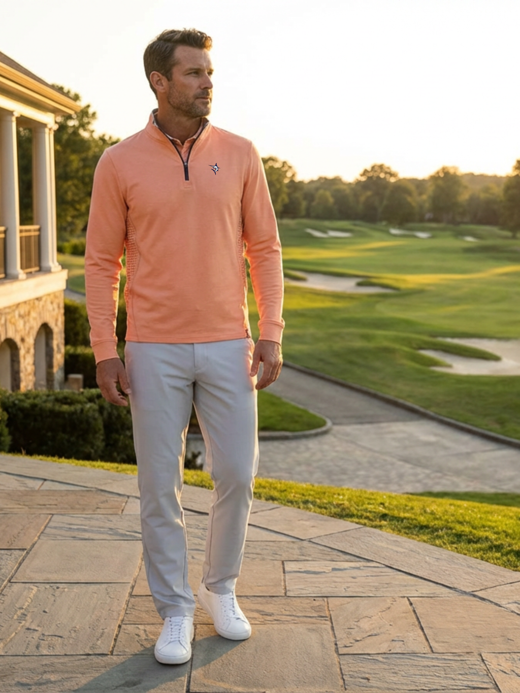 White Water Life Monterey Performance Quarter Zip — lifestyle worn / used context