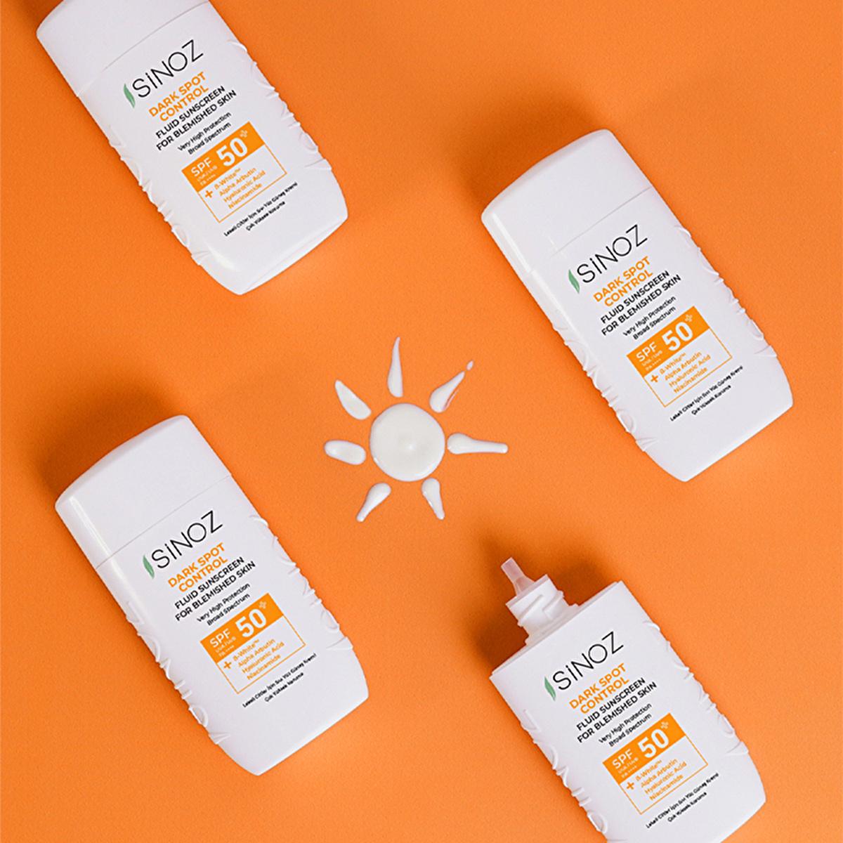 Sinoz SPF50+ Sunscreen for Dark Spots: Brightening Facial Sunscreen with Alpha Arbutin & Hyaluronic Acid Ð Non-Greasy, Daily Sun Protection for Hyperpigmentation