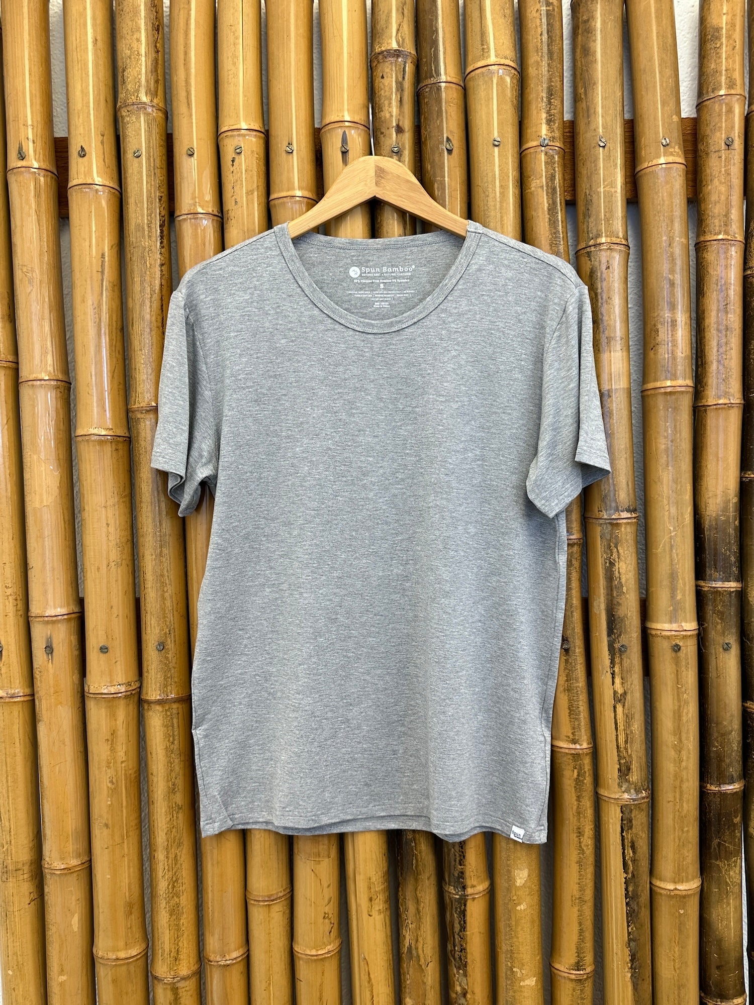 Spun Bamboo Men's Soft Bamboo Lounge Short Sleeve T-Shirt — back view